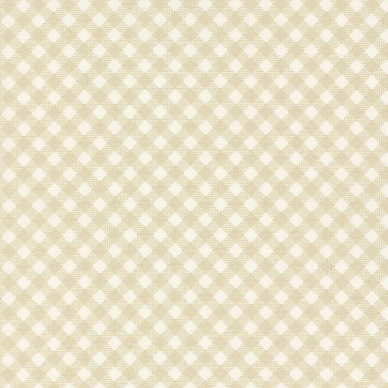 Cream on white tonal gingham pattern fabric