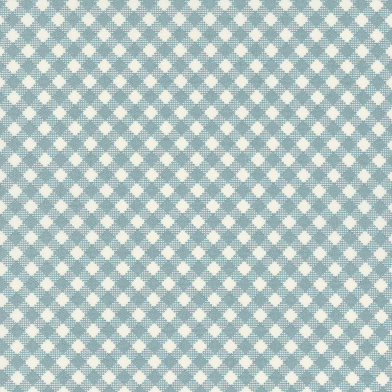 Blue on white gingham pattern fabric