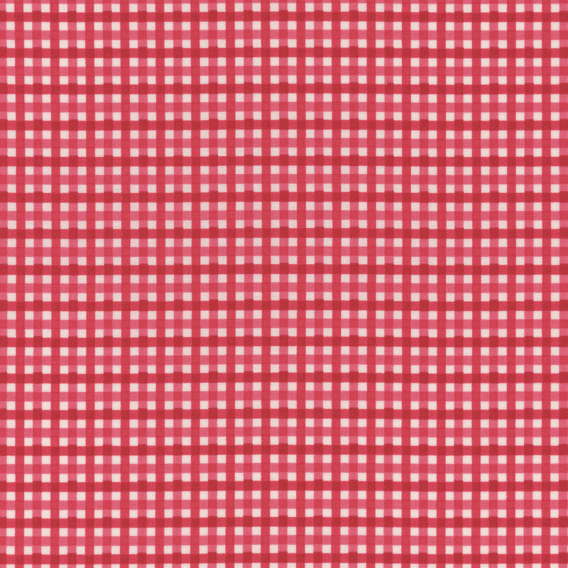 White fabric with a red gingham pattern 