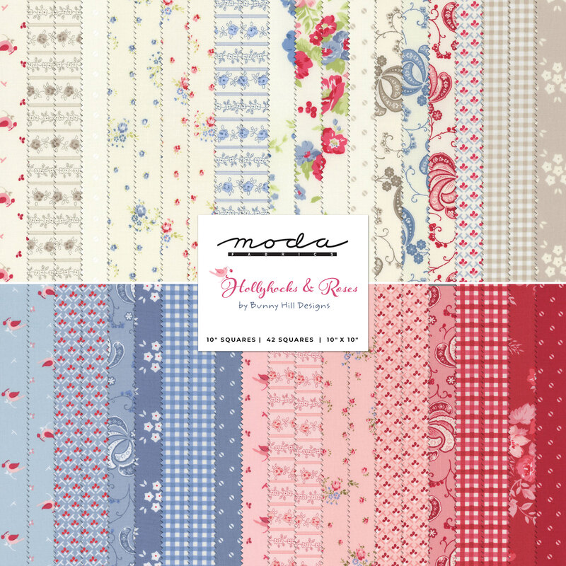 Collage of fabric precuts available from this collection