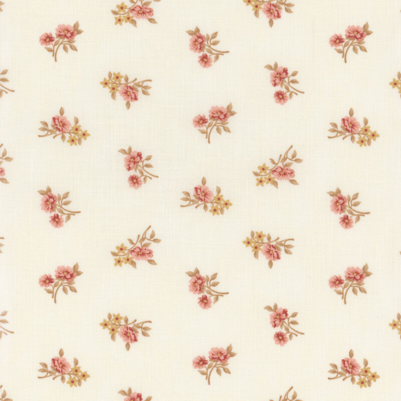 cream fabric with rotating flower sprigs