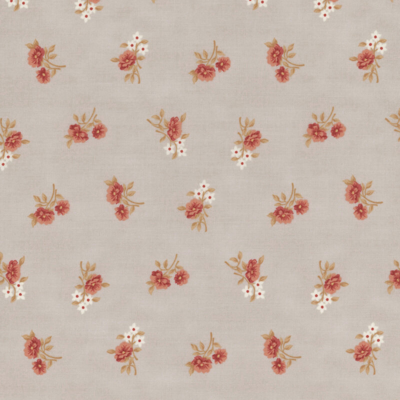 gray fabric with rotating flower sprigs