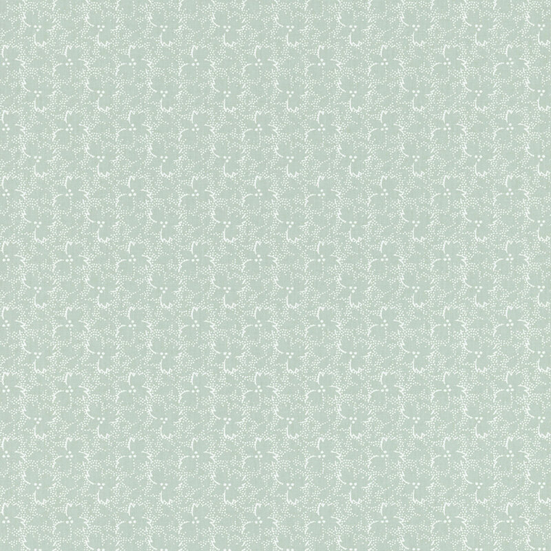 tonal light aqua fabric with scattered cherry blossoms
