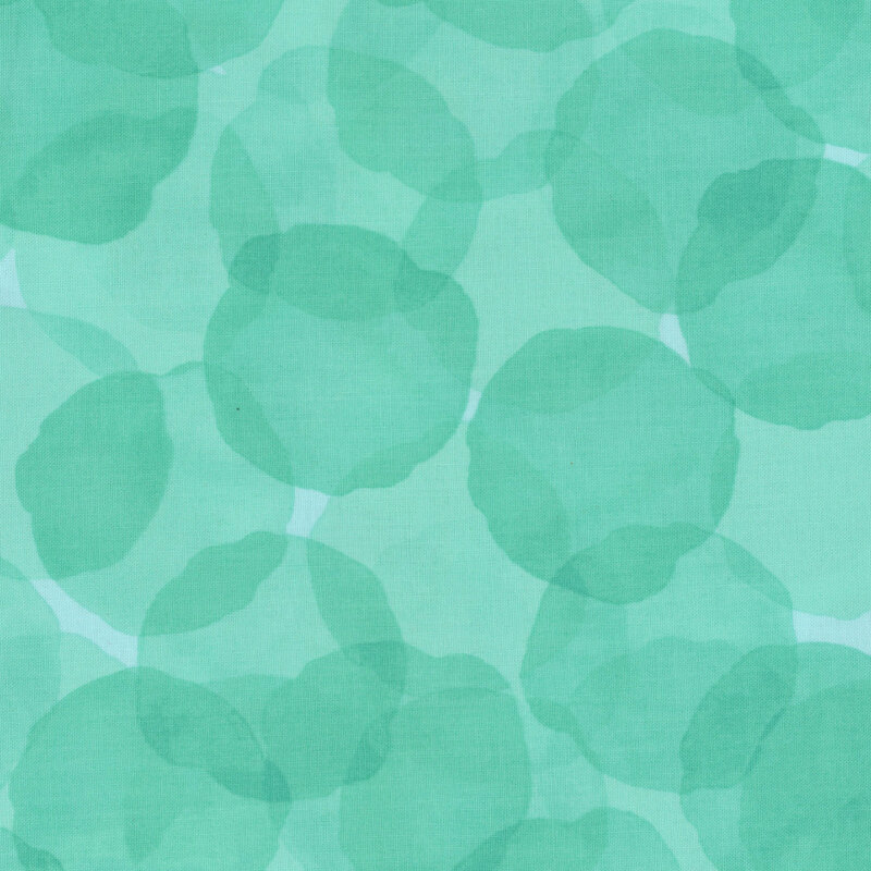 bright aqua fabric with large, tonal watercolor drops