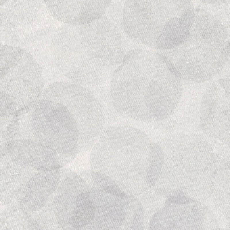 light gray fabric with large, tonal watercolor drops