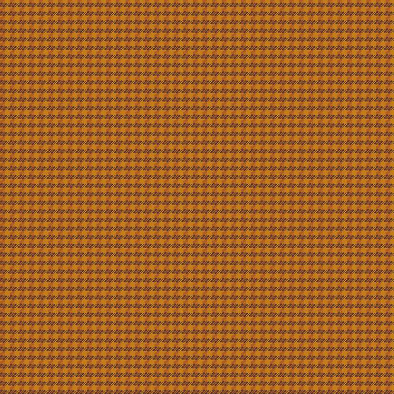 Burnt orange fabric with a geometric flannel pattern