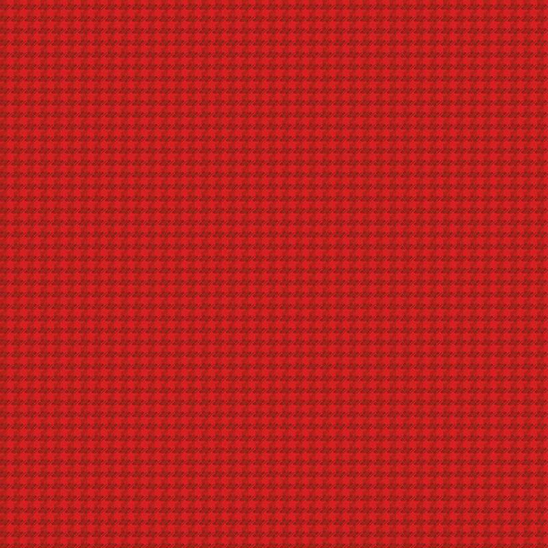 Red tonal flannel with a gridded houndstooth pattern