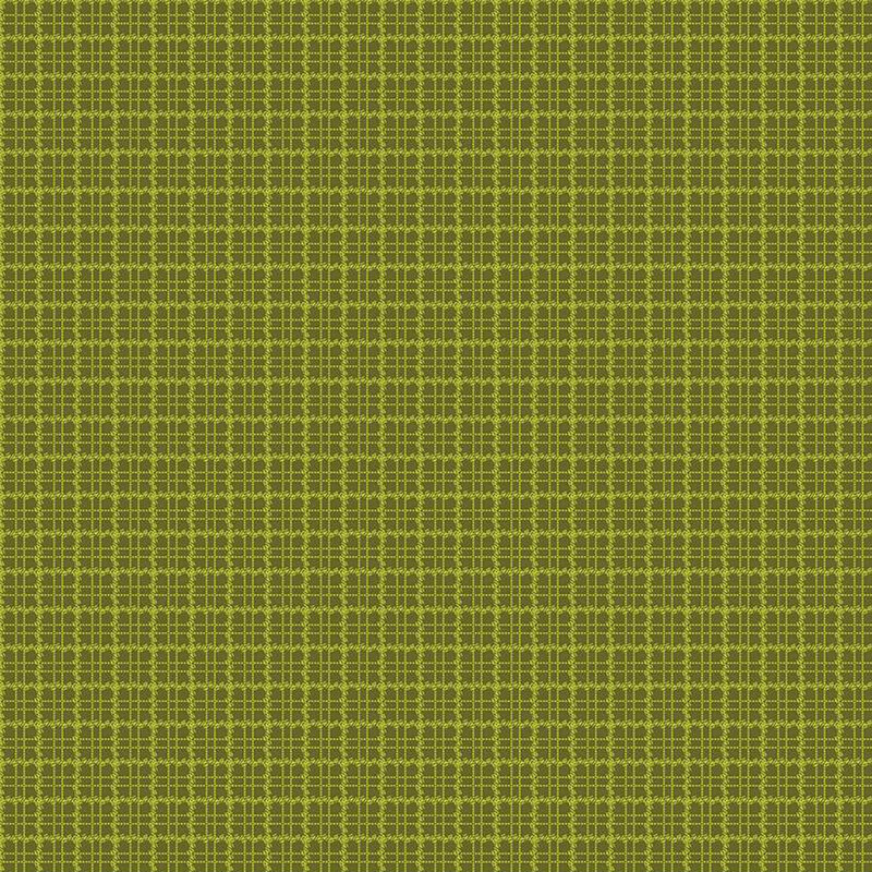Green flannel fabric with a plaid tonal pattern