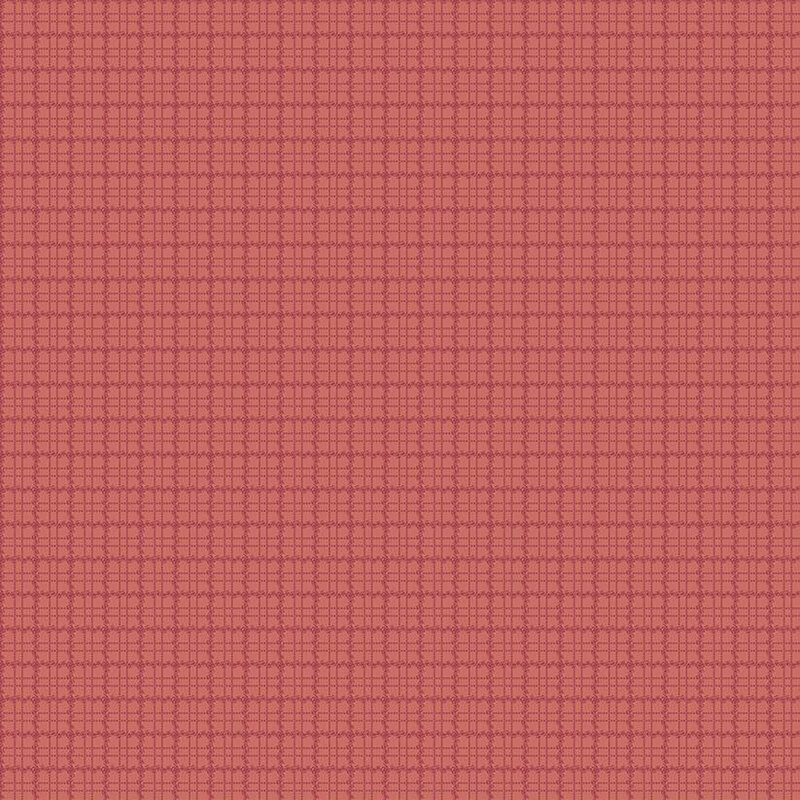 Berry red flannel fabric with a tonal plaid pattern
