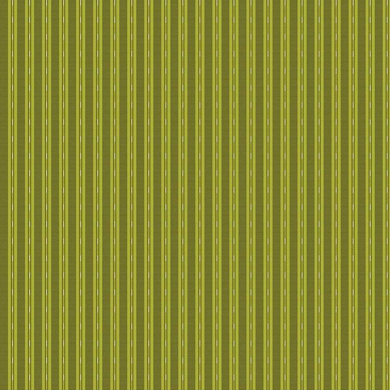 Green tonal flannel with a ticking stripe pattern