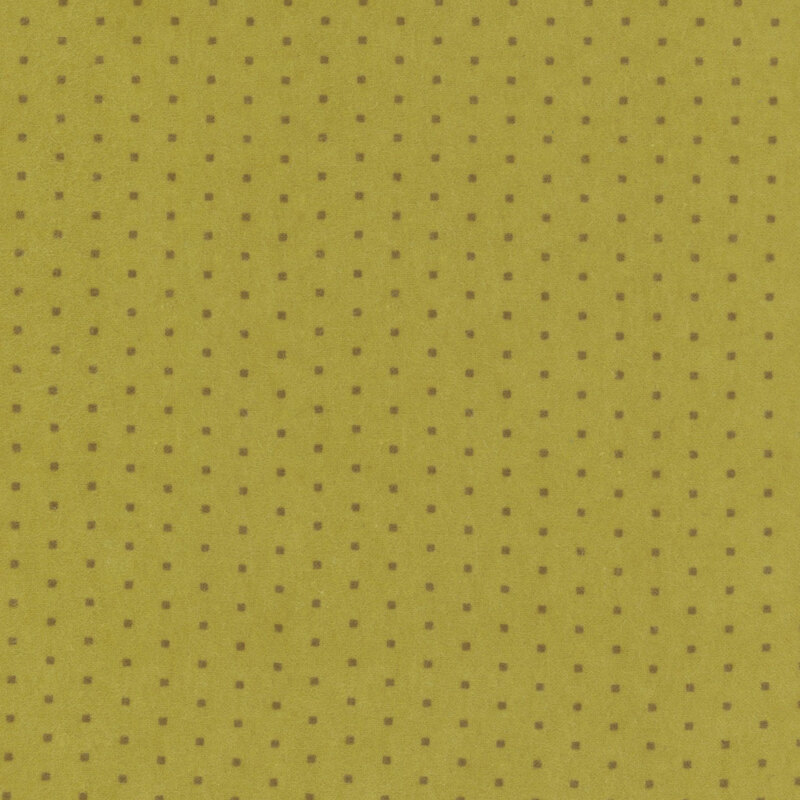 Olive green flannel with a tonal polkadot pattern 