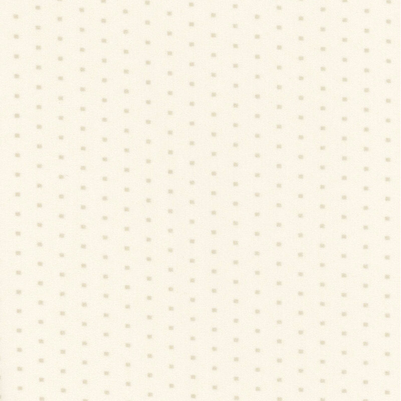 Cream flannel fabric with tonal polka dots