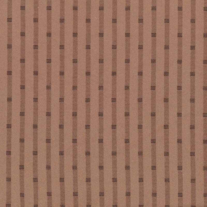 Brown fabric with a tonal flannel stripe pattern