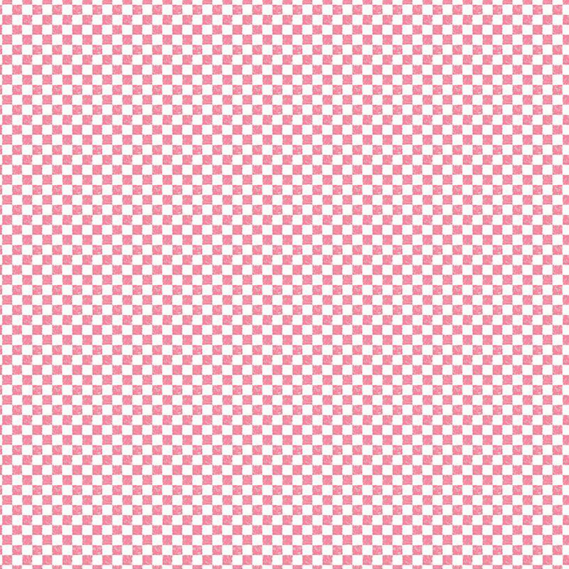 A pink and white checker print fabric
