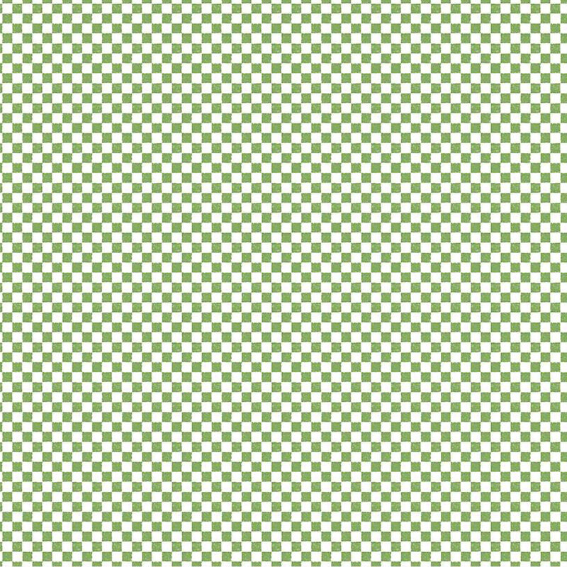 A green and white checker print fabric