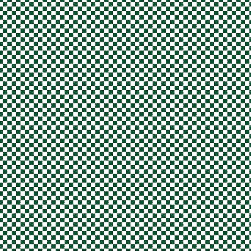 A dark green and white checker print fabric