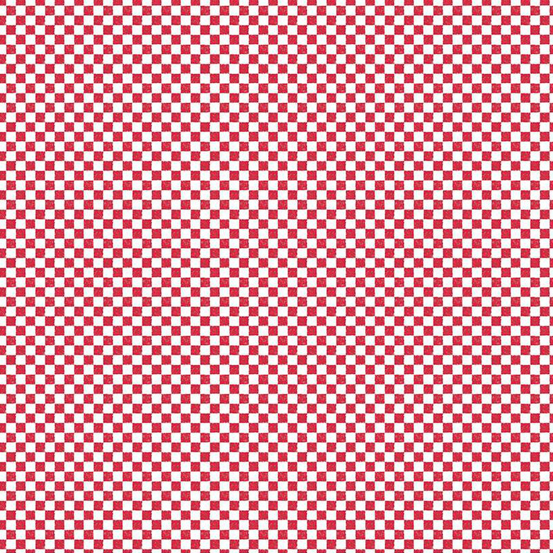 A red and white checker print fabric