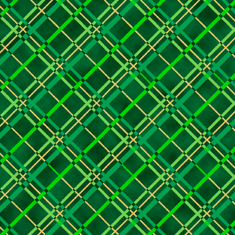 Dark green fabric with lighter green overlapping lattice patterns