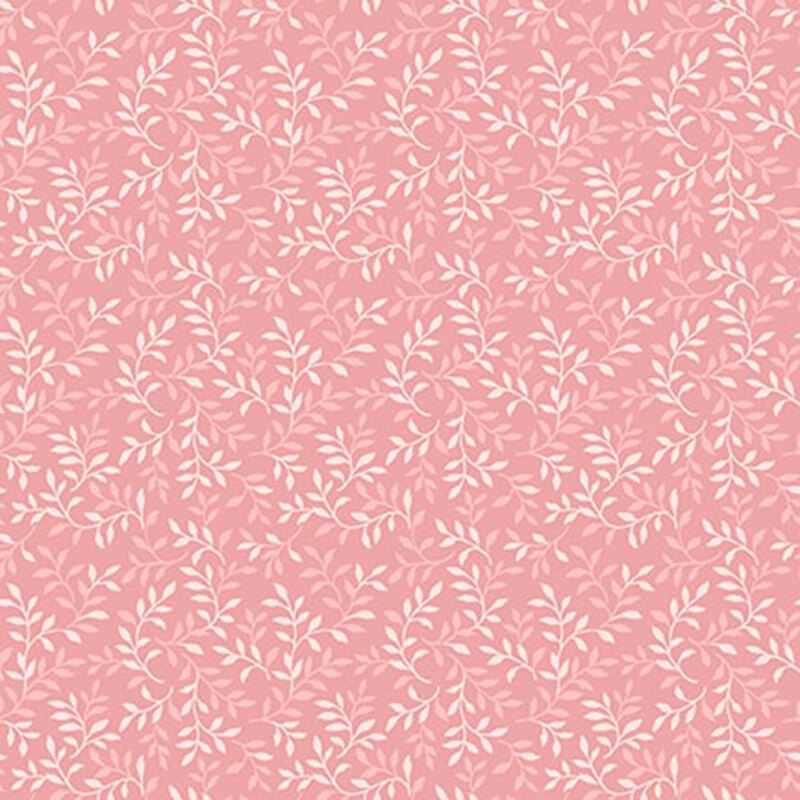 Pink fabric with a leaf pattern 