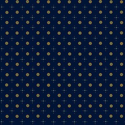 Blue fabric with a geometric dot pattern
