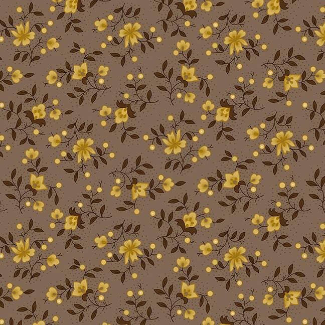 Brown fabric with a floral pattern 
