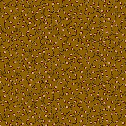 Mottled yellow fabric with a briar pattern 