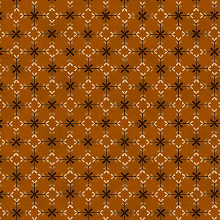 Burnt orange fabric with a geometric pattern 