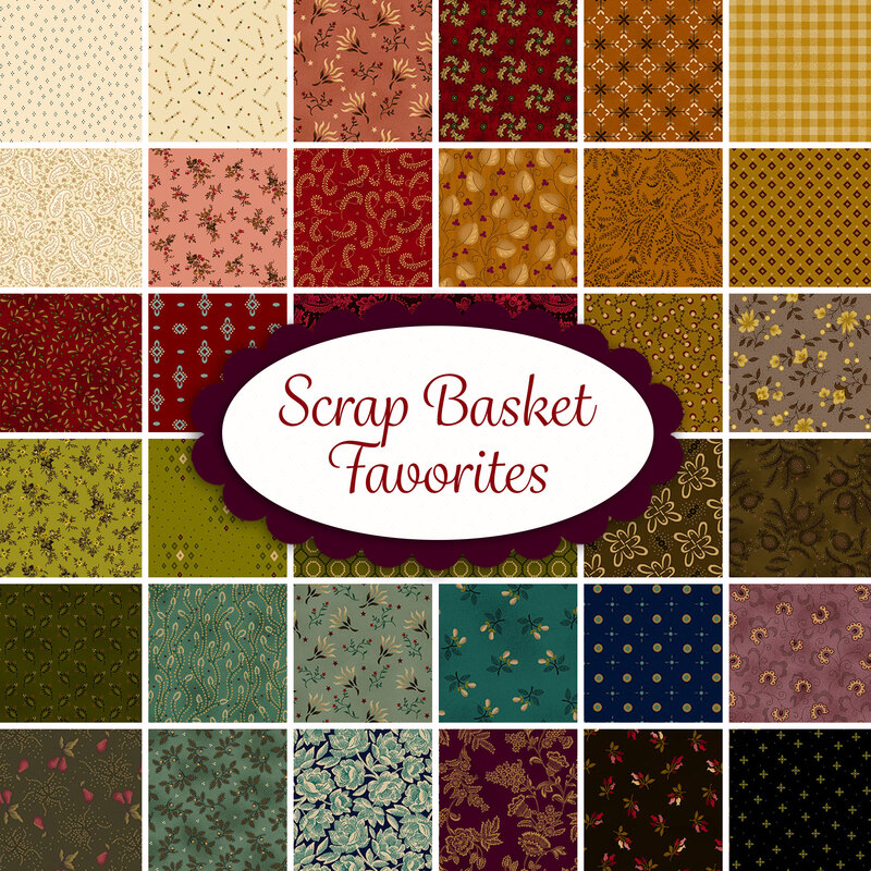Collage of fabric textures available in this collection