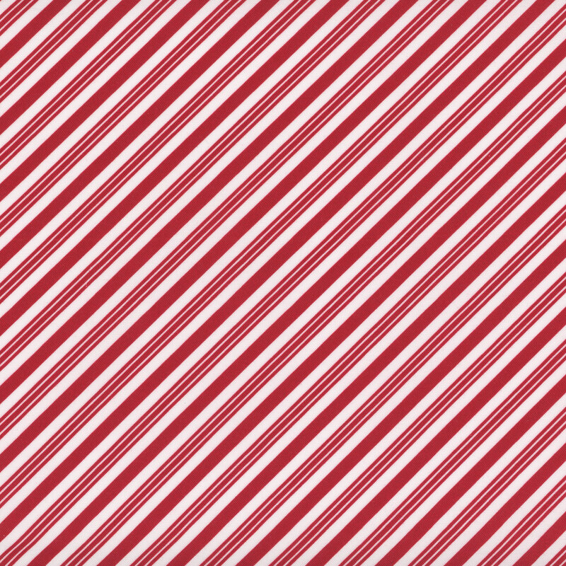 red and white diagonally striped fabric