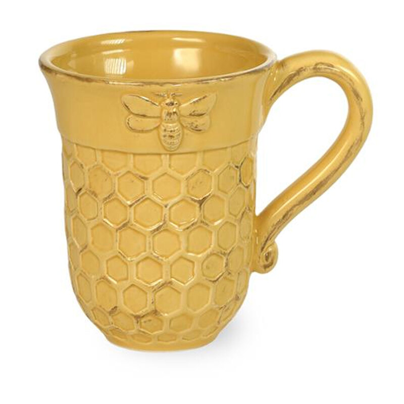 photo of honeycomb mug on a white background