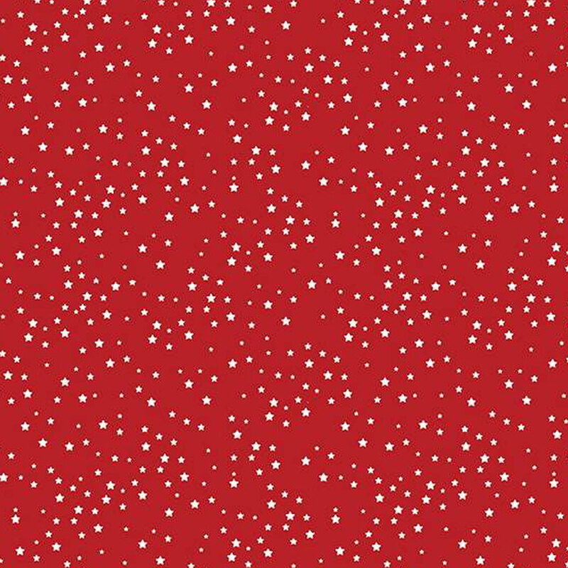 red fabric with small scattered white stars