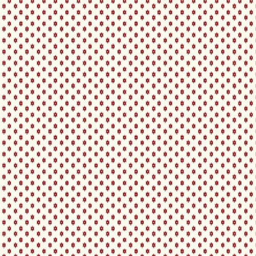 White fabric with a geometric red star pattern