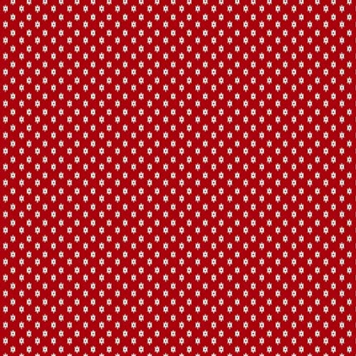 Red fabric with a white and blue star pattern 