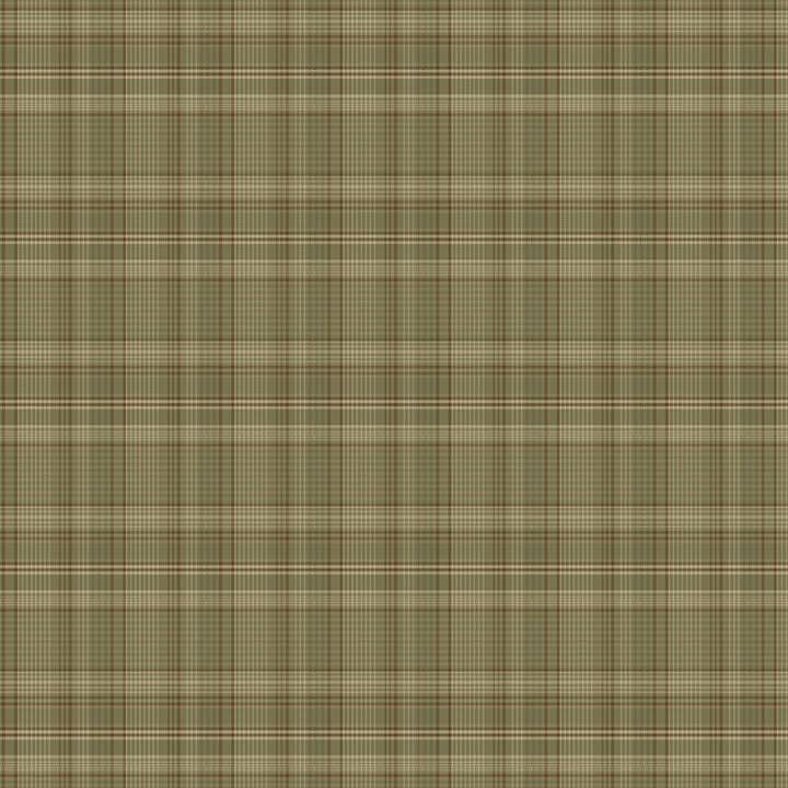 Green fabric with and olive plaid pattern