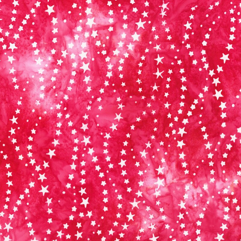 Pink batik with a flowing star pattern 