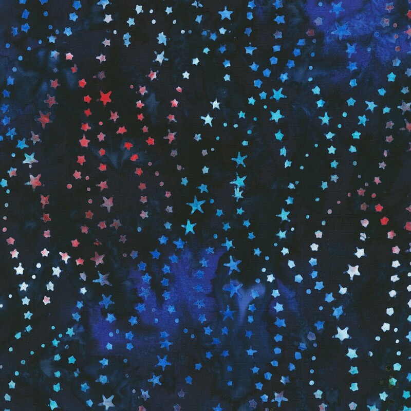 Dark blue batik with a flowing star pattern