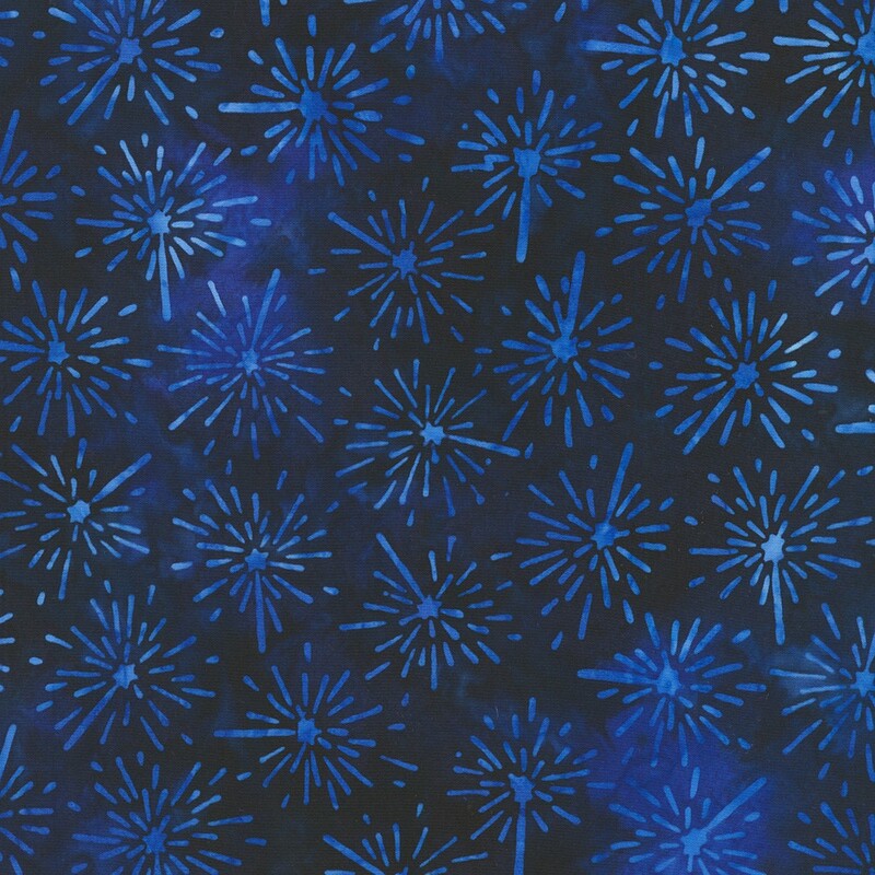 Dark blue batik with a firework pattern 