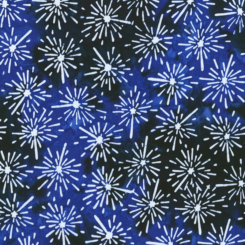 Blue Batik with a firework pattern