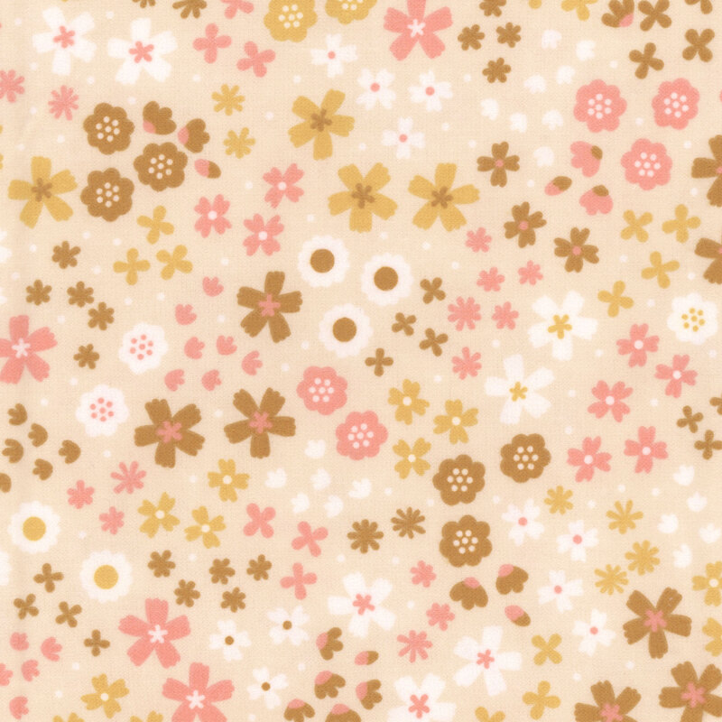 Cream fabric featuring florals