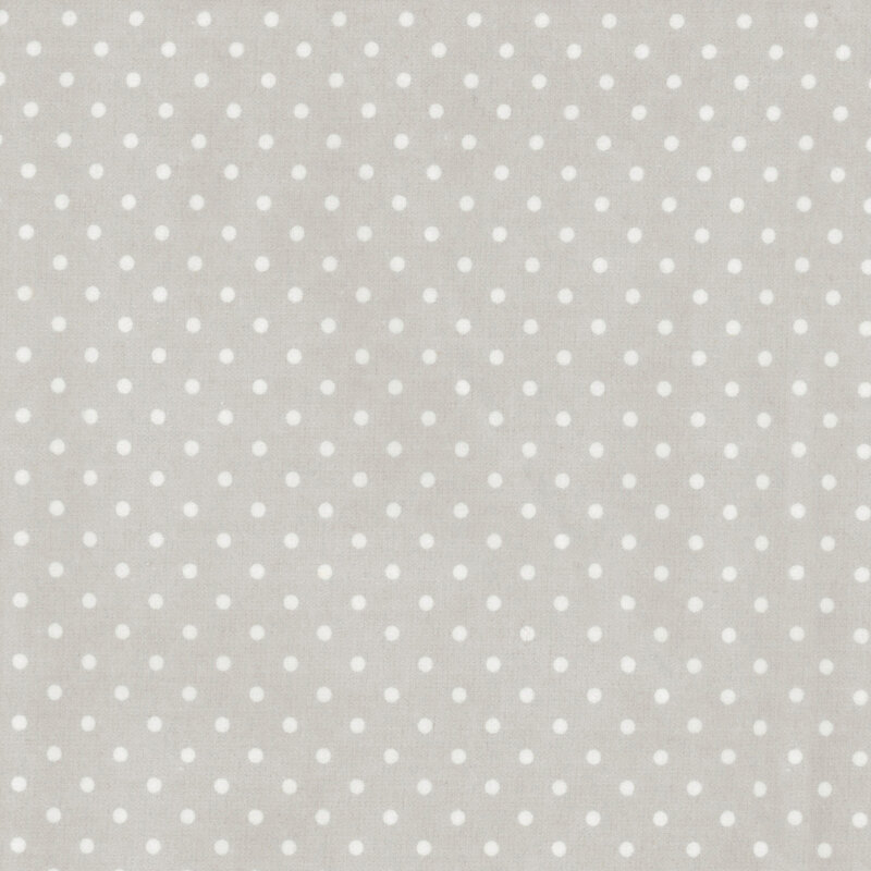 Light gray fabric with white polka dots