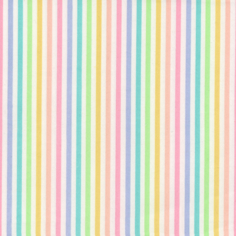 Multicolored vertical striped fabric