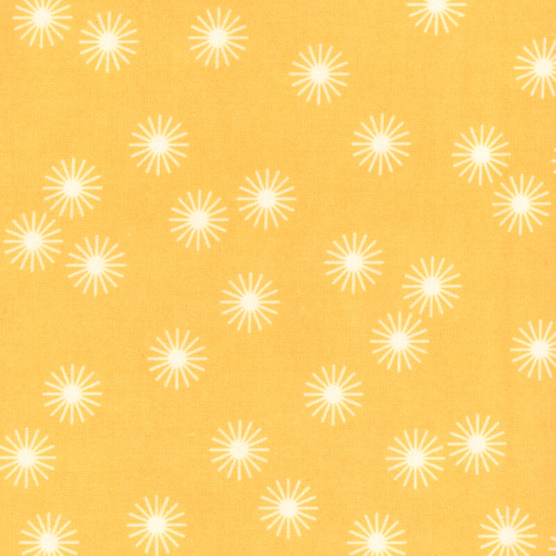 golden yellow fabric featuring white stars