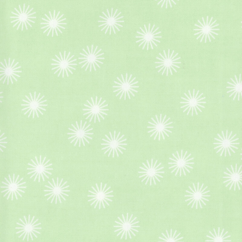 Mint Green fabric featuring white stars