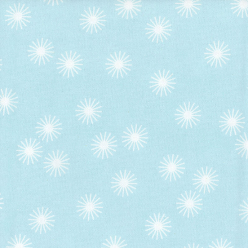 Aqua fabric featuring white stars