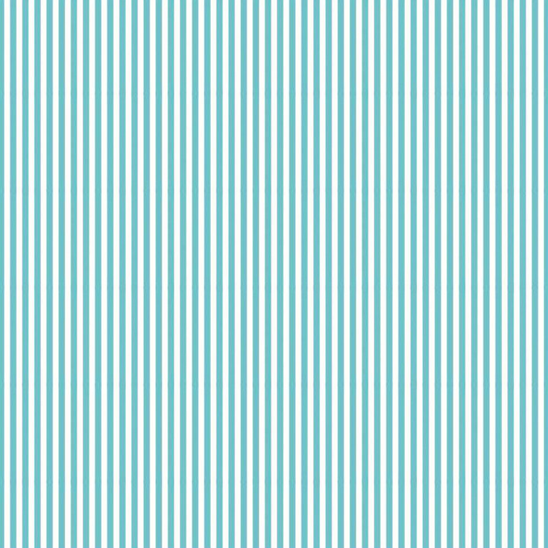 Turquoise and white striped fabric with 1/8