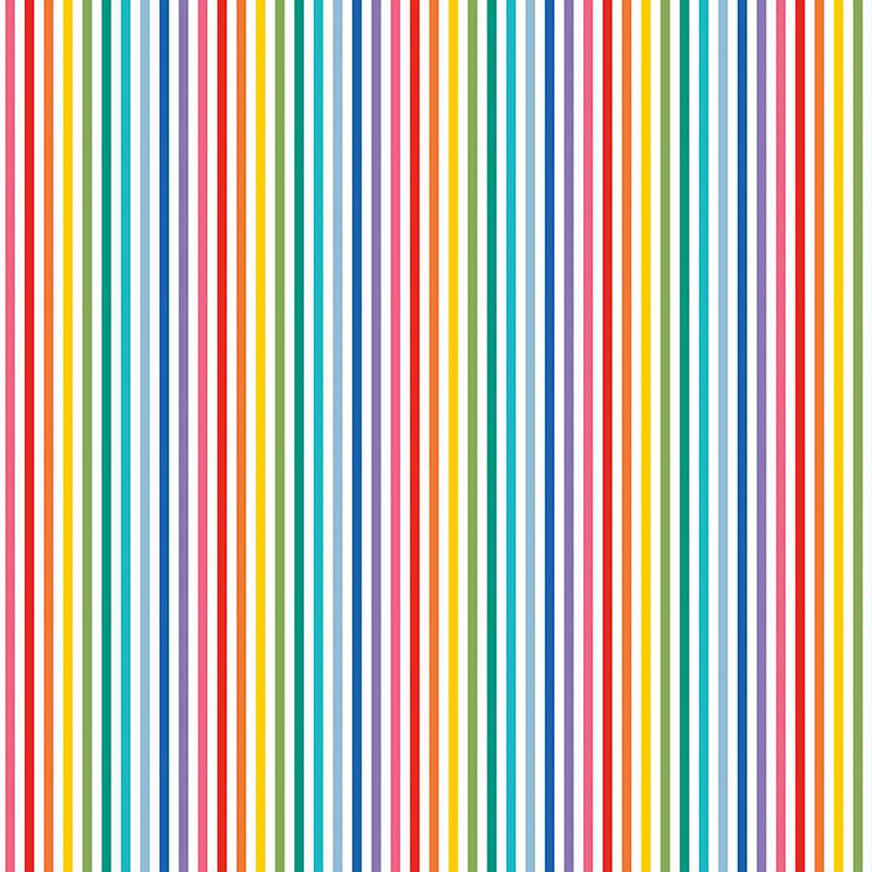 Rainbow and white striped fabric with 1/8