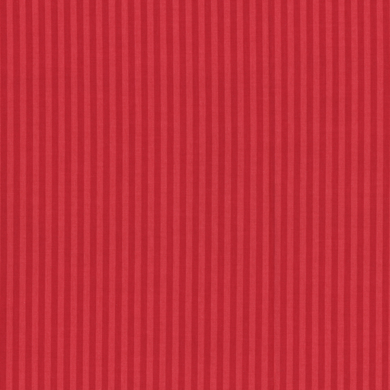 Tonal red striped fabric with 1/8