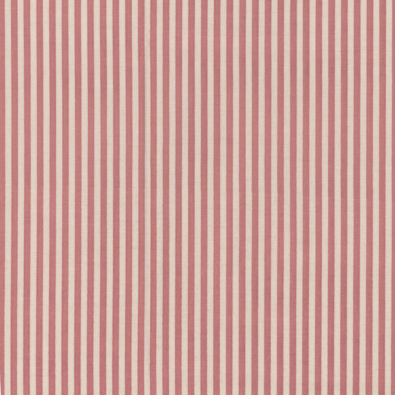 Red and white striped fabric with alternating 1/8