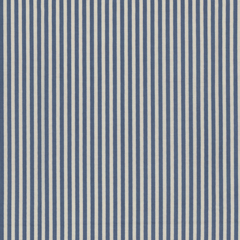 Blue and white striped fabric with alternating 1/8