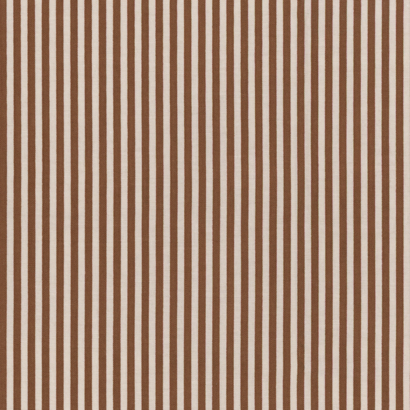 Brown and white striped fabric with alternating 1/8